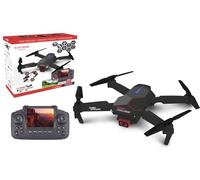 TURBO CHALLENGE - Drone - Quadricoptère - 400329 - Dispositif Volant - Noir - 2 Batteries Rechargeables - Cadeau - Anniversaire - Vidéo - Photo - Radiocommandé - Ecran Intégré - À Partir de 14 Ans