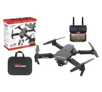 TURBO CHALLENGE - Drone - Quadricoptère - 400350 - Dispositif Volant - Noir - 2 Batteries Rechargeables et Piles incluses - Cadeau - Anniversaire - Vidéo - Photo - Radiocommandé - À Partir de 14 Ans