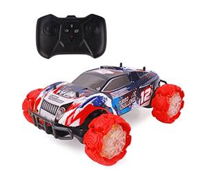 TURBO CHALLENGE - Expand Wheels - Drift - 098411 - Voiture Télécommandée - Rouge et Bleu - 1/16 - Prêt à Rouler - Batterie Rechargeable et Piles incluses - Plastique - À Partir de 6 Ans