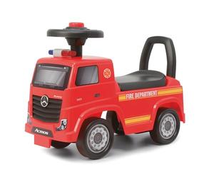 TURBO CHALLENGE - Mercedes Actros Pompier - Trotteur - 119300 - Roues Libres - Rouge - 23Kg Max - Plastique - Jouet Enfant - Cadeau - Licence Officielle - À Partir de 12 Mois