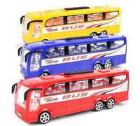 TURBO CHALLENGE - Pack de 12 Bus - City - 028802PA - 1/16 - Véhicule Friction - Couleur Aléatoire - Plastique - Jouet Enfant - Véhicule - Cadeau - Anniversaire - À Partir de 3 Ans