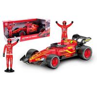 TURBO CHALLENGE - Voiture De Course avec 2 Pilotes - 026817 - Rouge - Plastique - Véhicule Friction - Jouet Enfant - Cadeau - Anniversaire - Sonore - Lumineux - À Partir de 3 Ans