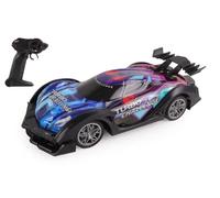 TURBO CHALLENGE - Voiture Turbo Light - Lightning Racer - 097750 - Voiture Télécommandée - Bleu - 1/18 - Batterie Rechargeable et Piles incluses - Plastique - Jeu Enfant - Cadeau - À Partir de 6 Ans