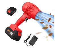 Turbo Jet Blower, Cordless Turbo Super Power Air Duster, 380000 RPM Handheld Car Dryer Air Blower, Stepless Speed Regulation Portable Dust Cleaner (Rouge+2 Piles)