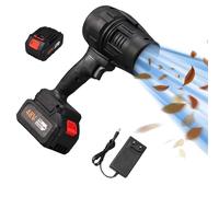 Turbo Jet Blower, Cordless Turbo Super Power Air Duster, 380000 RPM Handheld Car Dryer Air Blower, Stepless Speed Regulation Portable Dust Cleaner (Noir+2 Piles)