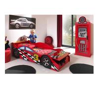 TURBO - Lit Voiture 70x140cm Formule 1 + Armoire 1 Porte -