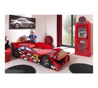 TURBO - Lit Voiture 70x140cm Formule 1 + Armoire 1 Porte -