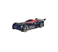 TURBO - Lit Voiture 90x200cm Bleu Style Racing -