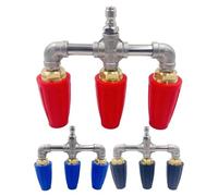 Turbo Nozzle Pressure Washer, Triple Power Washer Nozzle, 4000psi Quick Connector Cleaning Accessories for Deck, Floor, Window Cleaning Stainless Steel, Aluminum Alloy 16x15cm