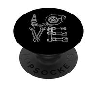Turbo Parts Mécanicien de Voiture Amusant Garage Car Lover PopSockets PopGrip Adhésif