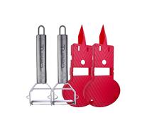 TURBO PRODUKTE Turbo Combi Plus Éplucheur universel incluant une planche à découper - coupe dans les deux sens - pour gauchers et droitiers - 4 en 4