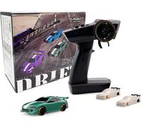 Turbo Racing C62 Échelle 1:76 Drift Rc Voiture Avec Gyro Mini Full Proportional Rtr Télécommande 2,4 Ghz Avec 2 Coques De Carrosserie Interchangeables (Gris Vert)