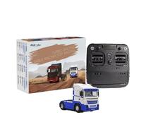 Turbo Racing Semi-camion RC à l'échelle 1/76, 2,4 G 3 CH 4 roues motrices à direction proportionnelle complète avec lumière LED pour adolescents et adultes - RTR