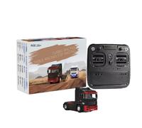 Turbo Racing Semi-camion RC à l'échelle 1/76, 2,4 G 3 CH 4 roues motrices à direction proportionnelle complète avec lumière LED pour adolescents et adultes - RTR