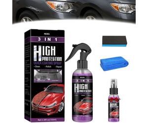 Turbo Shine Nexa 2025 Upgrade - Spray 3 en 1 et décapant pour rayures pour voitures, métal et outils, revêtement rapide haute protection, rafraîchissement de la couleur et brillance (1 pc)
