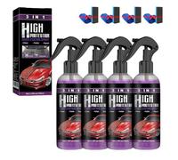 Turbo Shine Nexa 3 in 1 High Protection Spray for Cars - Scratch & Swirl Remover, Nano Shine Coating, Waterless Polish for Most Car Paint Types (4PCS)