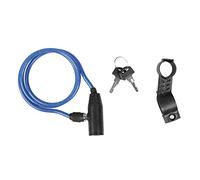 TURBOCAR - Antivol câble spirale, antivol vélo - Livré avec 2 clés - Longueur: 80 cm - Gaine en PVC et câble en acier torsadé - Diamètre: 22mm - Couleur: bleue - Verrouillage à clés