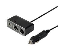 TURBOCAR - Chargeur allume cigare - Multiprise allume cigare - Avec double port USB et 2 ports 12V + 2 ports USB 5V 1000mA - Longueur: 1.25m - Permet de recharger plusieurs appareils