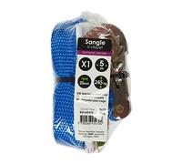 TURBOCAR - Sangles de manutention - Sangle a cliquet 5m x 25mm sans crochets, sangle d'arrimage à cliquet 5m x 25mm avec boucle, sangle de serrage à cliquet - Bleu - Tension : 245kg