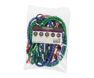 TURBOCAR - Tendeurs de fixation, Cordes pour tente - Lot de 6 tendeurs élastique avec crochets (30cm, 45cm, 60cm), lot de 6 sandows à crochets Ø6mm, 6 sandows pour bâche - Tension 25kg