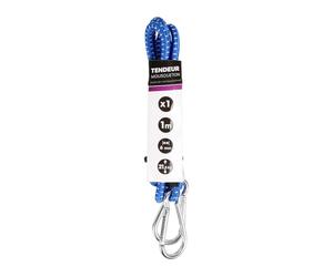 TURBOCAR - Tendeurs de fixation, Cordes pour tente - Tendeur mousqueton 100cm, Tendeurs elastique avec crochets 1m - Sandow avec mousqueton 1m - Ø6mm - Résistance : 21,5kg - Coloris Bleu