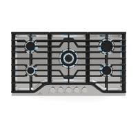 Klarstein Turbocast 90cm Plaque de Cuisson à Gaz 5 Feux Argent
