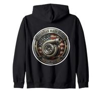 Turbocompresseur de Fabrication américaine Drapeau USA Mécanique Patriot Sweat à Capuche