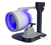 Turbofan Ventilateur de bureau avec spray humidificateur et effet lumière rouge, ventilateur cyclone alimenté par USB pour la maison et le bureau, 25 cm, matériau PLA+ bleu