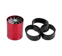 Turbonateur d'admission d'air de voiture en aluminium, Turbine à double ventilateur, Super chargeur, économiseur de carburant, Turbo (Accessoires rouge + noir)