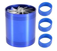 Turbonateur d'admission d'air de voiture, Turbine à double ventilateur, Super économiseur de carburant, Turbo (Bleu)