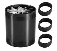 Turbonator d'admission d'air, Turbo d'admission d'air de voiture Turbine à double ventilateur Super chargeur Économiseur de carburant à essence (Le noir)