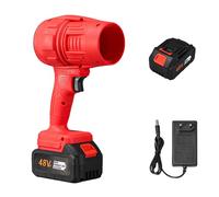 Turbosweep Cordless Power Blower - Dual Battery Multi-Purpose Cleaner, Adjustable Speed for Patio, Lawn, Car, Camping, Blowing Leaves and Dust (1 Battery,Red)