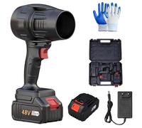 Turbosweep Cordless Power Blower - Dual Battery Multi-Purpose Cleaner, Three Adjustable Cordless Leaf Blower Handheld with Batter & Charger, for Patio Cleaning, Lawn Care (Black-1 Battery)