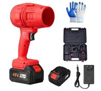 Turbosweep Cordless Power Blower - Dual Battery Multi-Purpose Cleaner, Three Adjustable Cordless Leaf Blower Handheld with Batter & Charger, for Patio Cleaning, Lawn Care (Red-1 Battery)