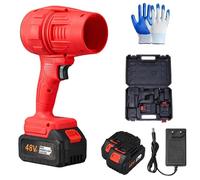 Turbosweep Cordless Power Blower - Dual Battery Multi-Purpose Cleaner, Three Adjustable Cordless Leaf Blower Handheld with Batter & Charger, for Patio Cleaning, Lawn Care (Red-2 Battery)