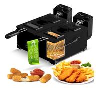 TurboTronic DF2 - Friteuse électrique double cuve - 2x 3 L - 3600 W - Thermostats indépendants - Double panier - Inox