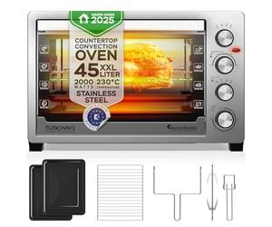 TurboTronic EVS45 - Four autonome 30 L - Mini-four - Four électrique - Argent