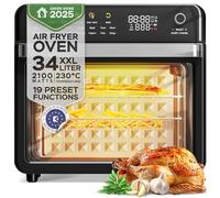 TurboTronic Four multi-intelligent, 19 en 1, avec fonction déshydratation, 2100 W, puissance 34 l, jusqu'à 0,5 kg, frites, avec fonction déshydratation, 40-230 °C, grill Airfryer, noir