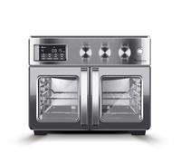 TurboTronic Mini four, four à air chaud 4 en 1 et friteuse à air chaud, version XXL 32 L, y compris tournebroche et de nombreux accessoires, plaque de cuisson, déshydrateur à partir de 25 °C & grill,