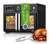 TurboTronic Mini four, four à air chaud 4 en 1 et friteuse à air chaud, version XXL 32 L, y compris tournebroche et de nombreux accessoires, plaque de cuisson, déshydrateur à partir de 25 °C & grill