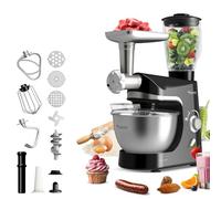 TurboTronic TT-007 / Robot de Cuisine - Batteur sur Socle - Robot Pâtissier - Mixeur Multifonction - 5 Litres - 2000W - Noir