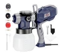 TurboVolt HVLP Système de pulvérisation de peinture, 1000 ml/min, pistolet à peinture électrique, récipient de 1500 ml, 3 buses et 2 méthodes de remplissage, pistolet à peinture pour peinture murale