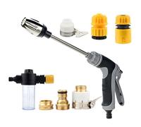 TurboWasher Pistolet haute pression pour tuyau d'arrosage en métal avec débit d'eau réglable pour arrosage (A)