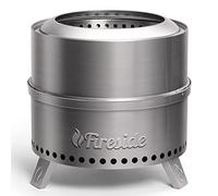 TURBRO Foyer sans fumée de 48,3 cm pour combustion du bois en plein air, réchaud de camping portable en acier inoxydable 304 avec support, bac à cendres amovible, sac de rangement étanche, design