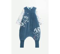 Turbulette d'hiver en velours avec pieds retroussables et manches amovibles bianca bleu 18/24M