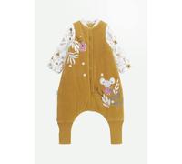 Turbulette d'hiver en velours avec pieds retroussables et manches amovibles charlie ocre 12/18M