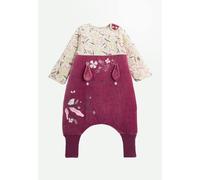 Turbulette d'hiver en velours avec pieds retroussables et manches amovibles mila rose 18/24M