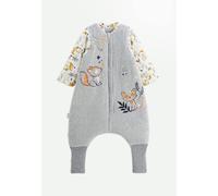 Turbulette d'hiver en velours avec pieds retroussables et manches amovibles petit loup gris 18/24M