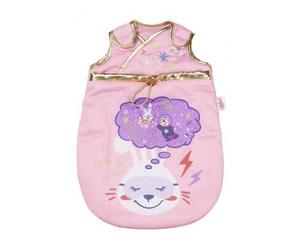 Turbulette pour Poupon et Poupee 36-43 cm - Tissu reves Imprime Rose et Or -Set pour Baby Born - Gigoteuse, Sac de Couchage et Une Carte