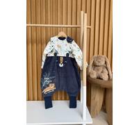 Turbulette tog 2 en velours avec pieds retroussables et manches amovibles charly bleu 12/18M(74/81)
